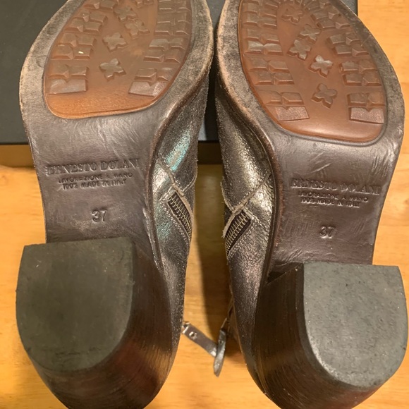 Ernesto Dolani Burnt Silver Booties With Zipper Size 37 - Picture 4 of 5